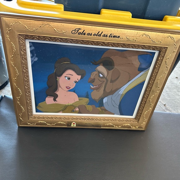 Disney Other - 4 (all four) Disney Gold Beauty & Beast Frame w/authentic lithograph (reprint)